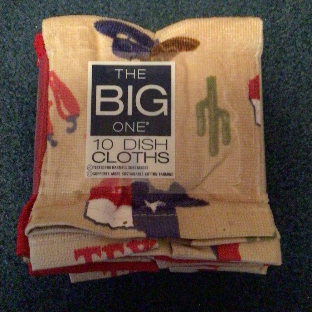NWT The Big One 10 Pack of Texas Themed Dishcloths